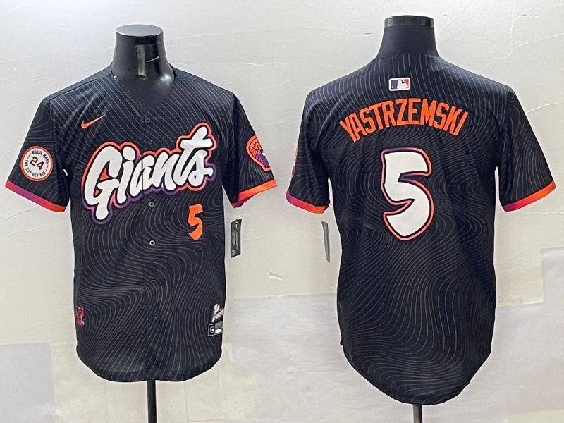 Men San Francisco Giants #5 Yastrzemski Black Joint Name 2025 Nike MLB Jersey style 38->san francisco giants->MLB Jersey